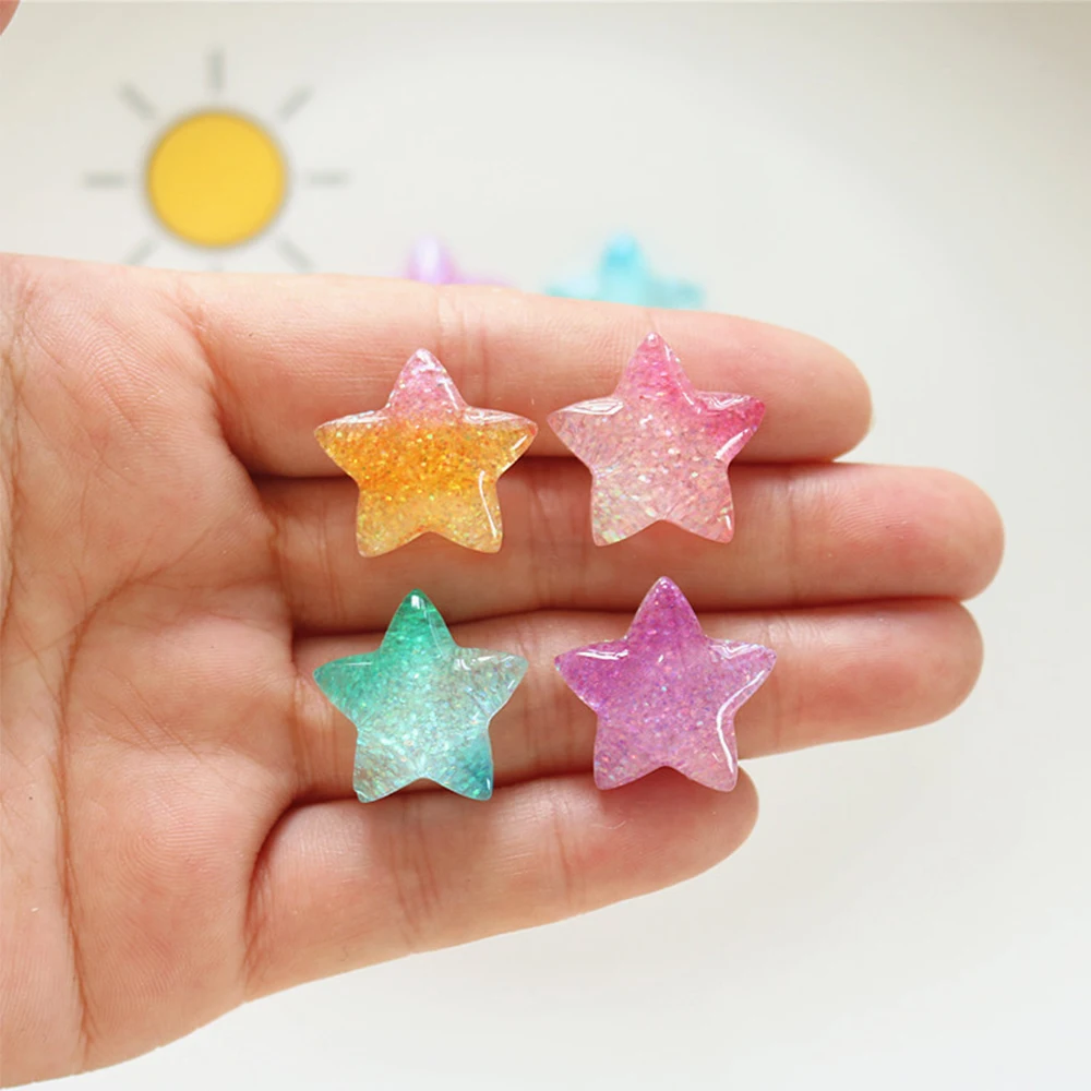 Star Flat Back - 10PCS Gradient Star Series Resin Flat