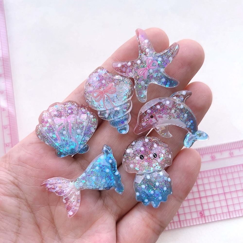 Star Flat Back - 10pcs Mini Kawaii Cute dolphin Star