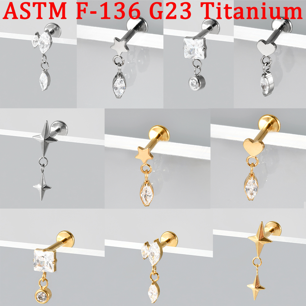 Body Jewelry Implants - 1PC F-136 Implant Titanium Cross Horseeye