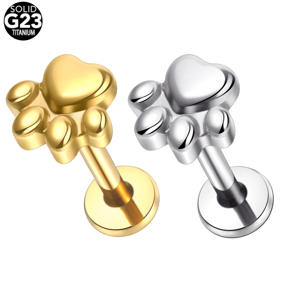 Body Jewelry Implants - 1pcs Implant Grade Titanium Puppy Paw
