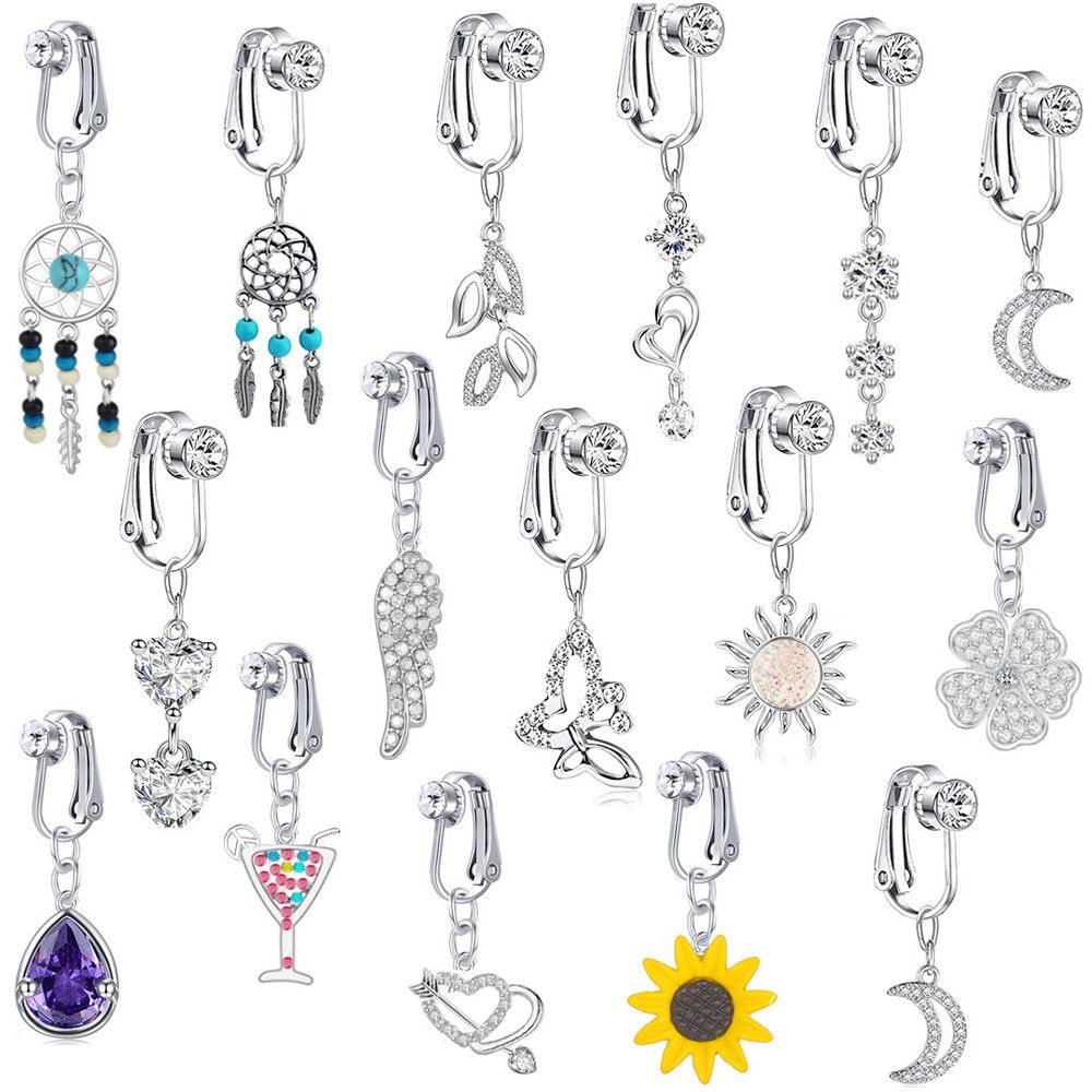 Body Jewelry Earrings - Faux Fake Belly Butterfly Fake Belly