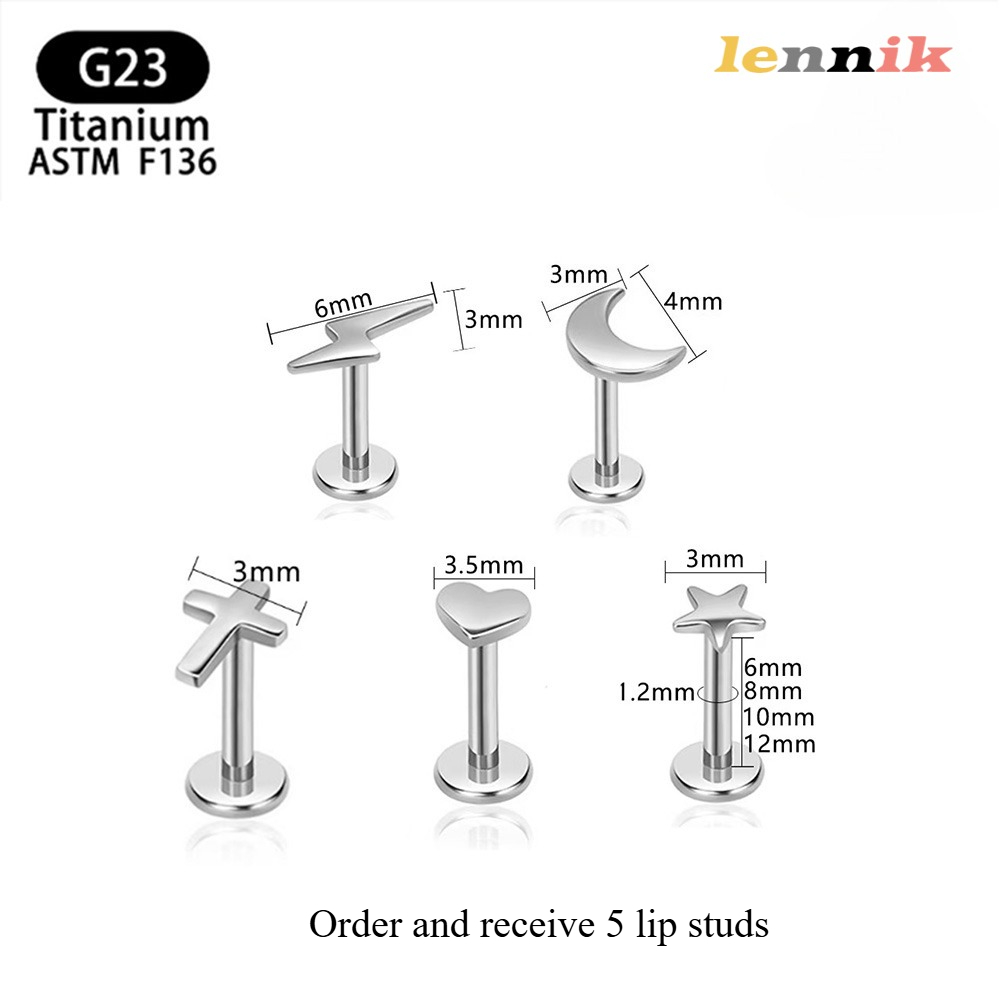 Body Jewelry Earrings - LENNIK F136 Titanium Alloy Cross Heart