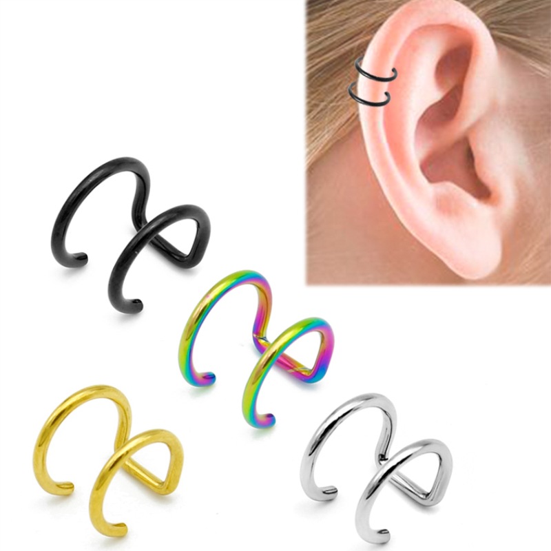 Body Jewelry Earrings - 2Pcs 316L Stainless Steel Clip on