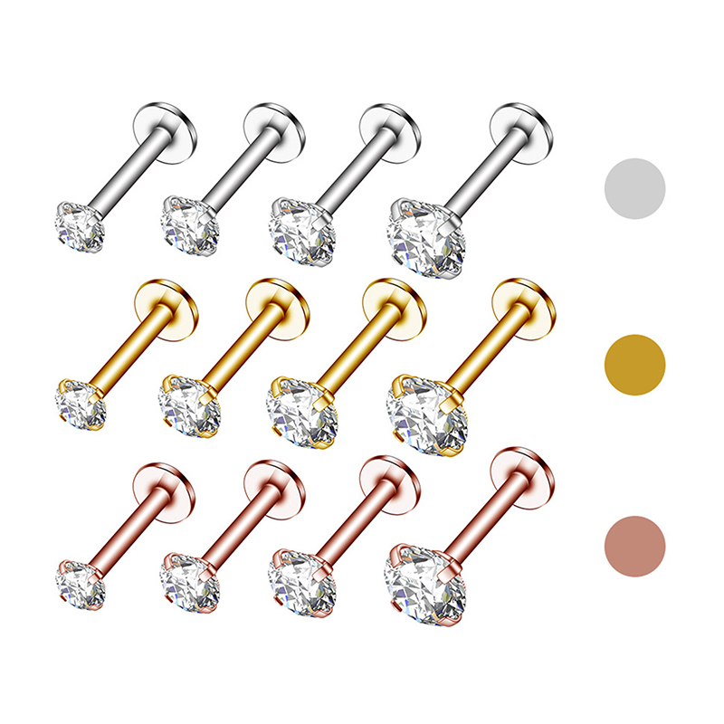 Body Jewelry Earrings - 10Pcs/Lot 16G Stainless Steel Earrings Labret