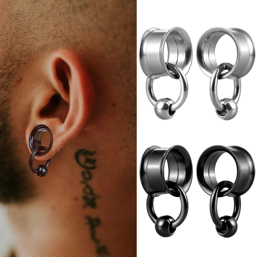 Body Jewelry Changing Kit - 2PC/Set Stainless Steel Round Ear Gauges
