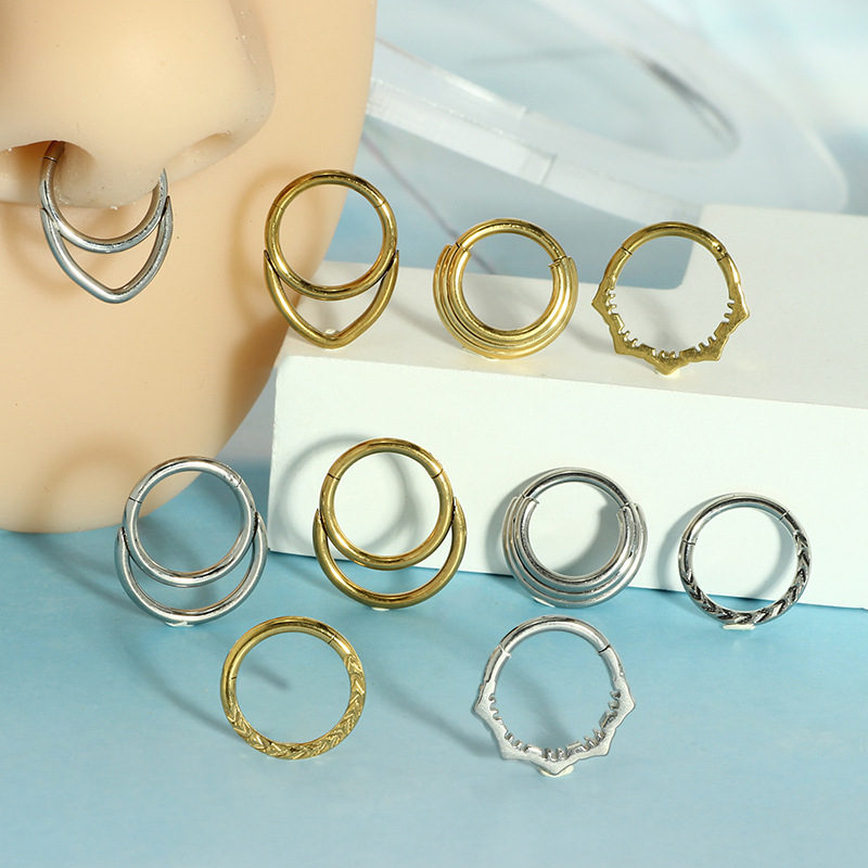 Nose Hoop Earrings Metal Nose  - огляд і ціна Body Jewelry Earrings