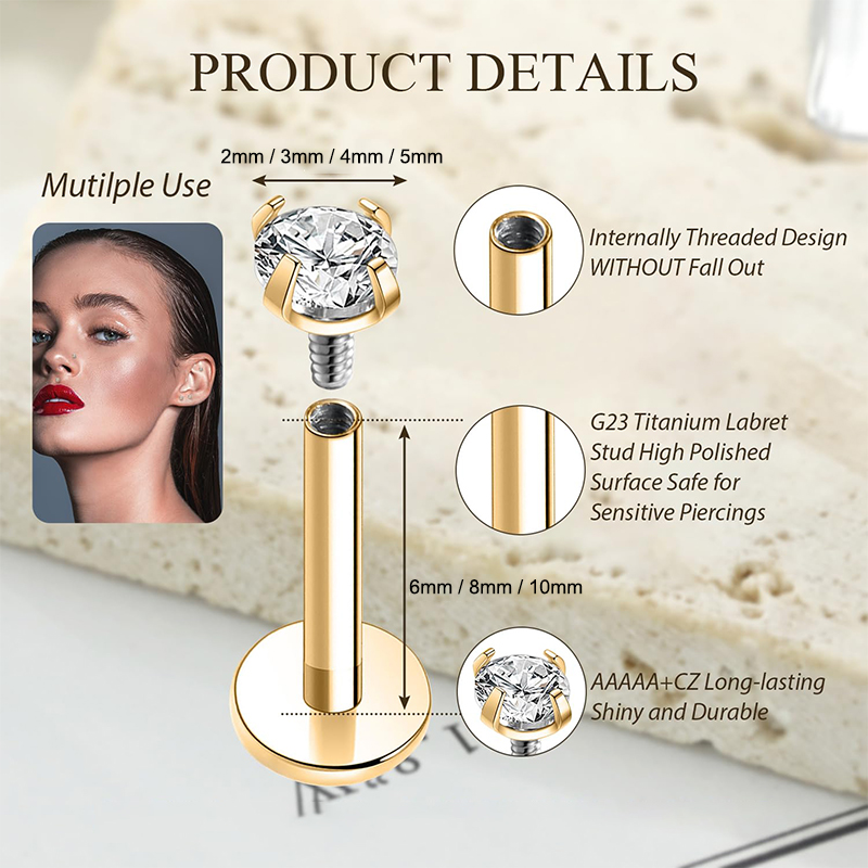 16G Titanium Internally Thread - огляд і ціна Body Jewelry Earrings