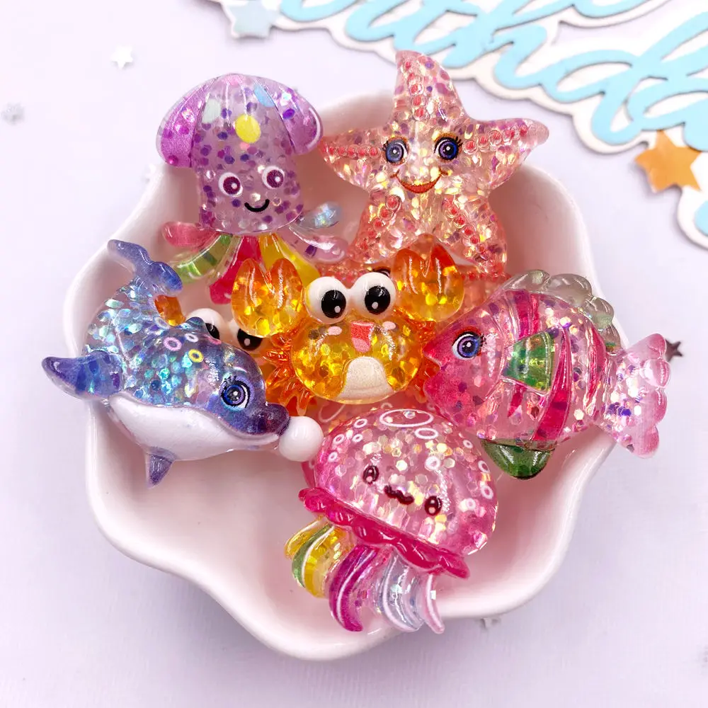 10pcs Glitter Colorful Resin S - огляд і ціна Star Flat Back
