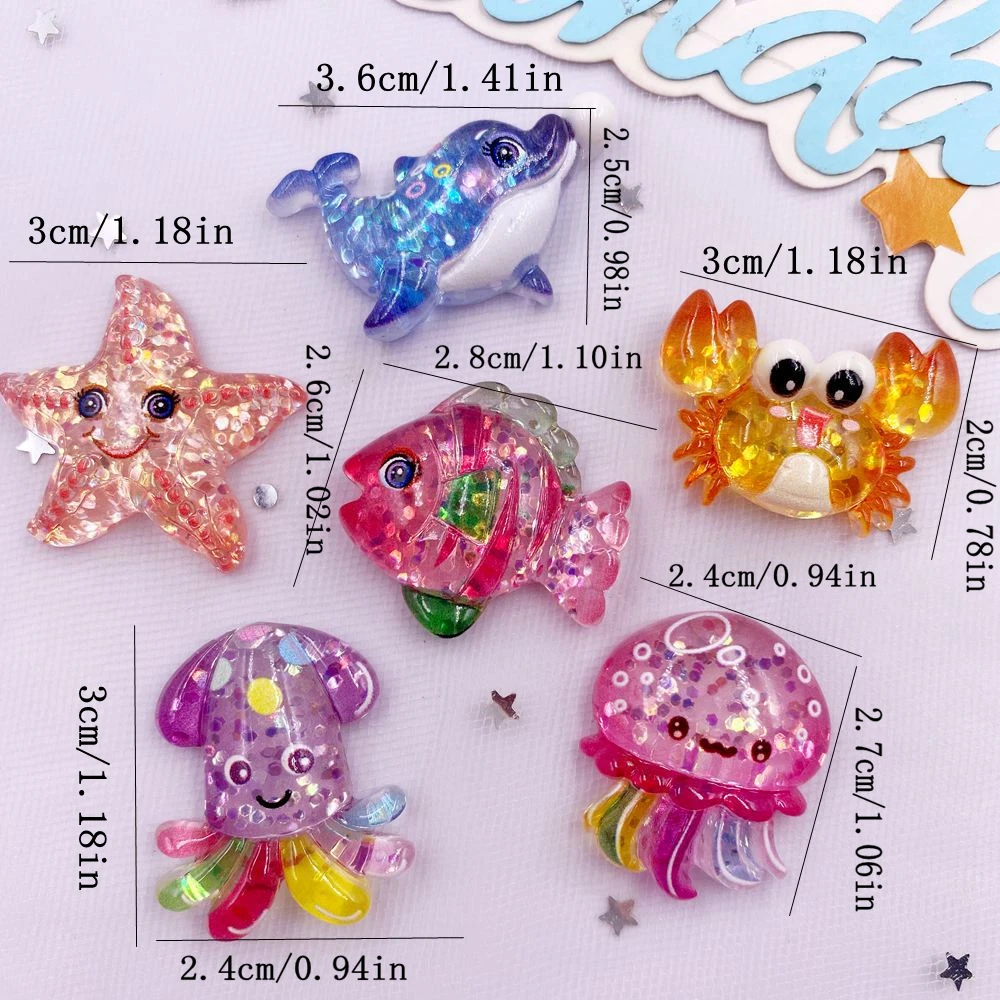 10pcs Glitter Colorful Resin S - огляд і ціна Star Flat Back