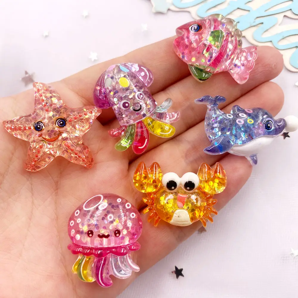 10pcs Glitter Colorful Resin S - огляд і ціна Star Flat Back