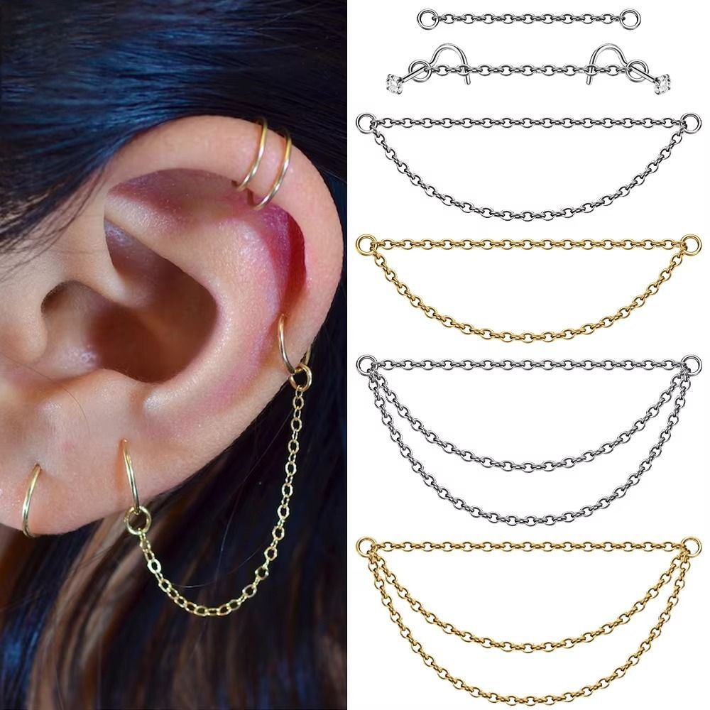 Fashion Titanium Nose Chain Th - огляд і ціна Body Jewelry Earrings