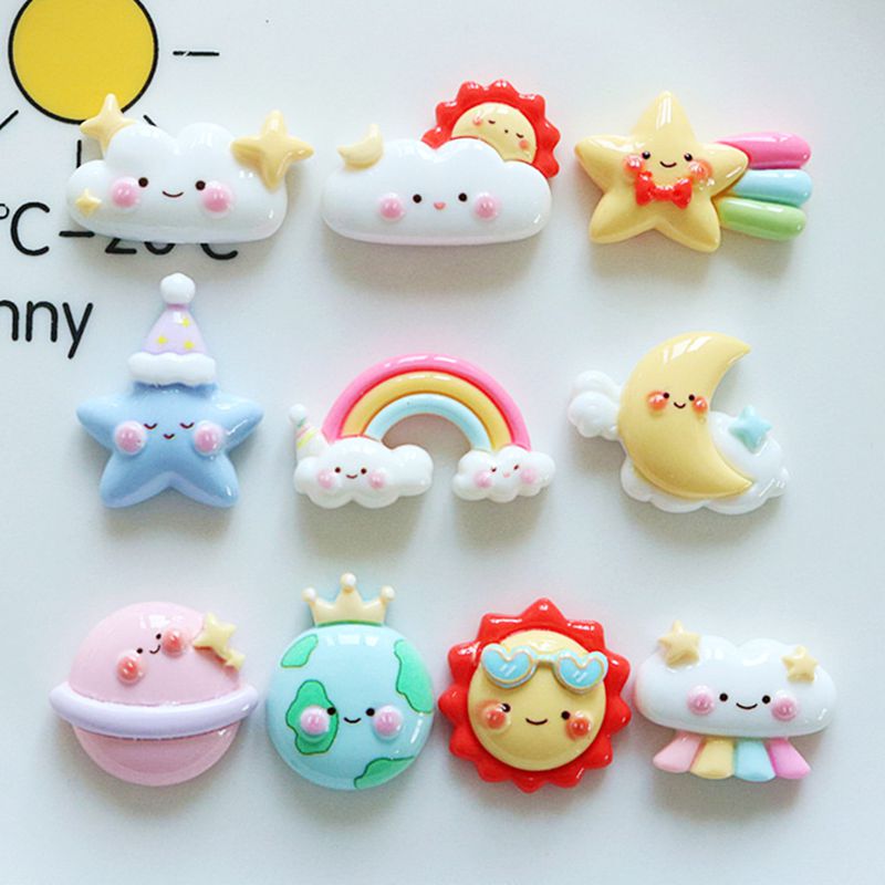 10Pcs New Cute Cartoon Rainbow - огляд і ціна Star Flat Back