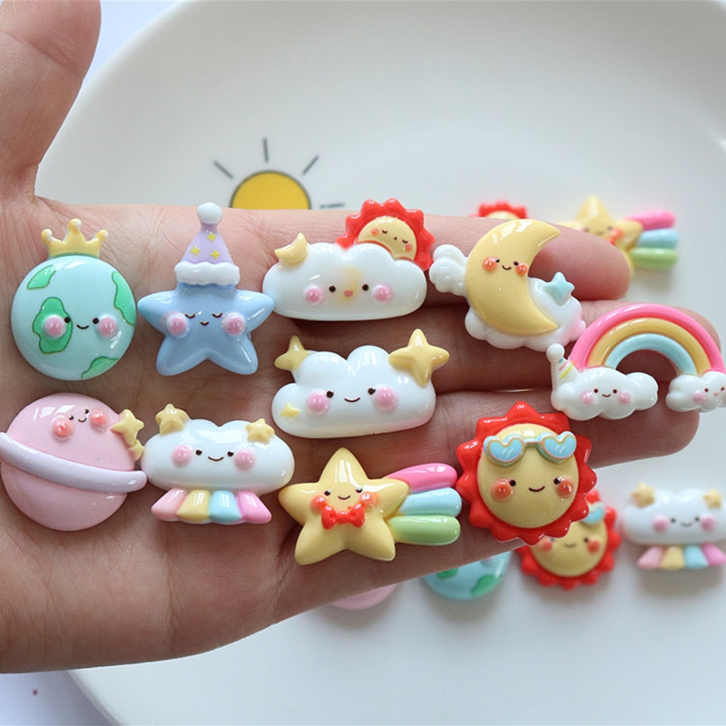10Pcs New Cute Cartoon Rainbow - огляд і ціна Star Flat Back