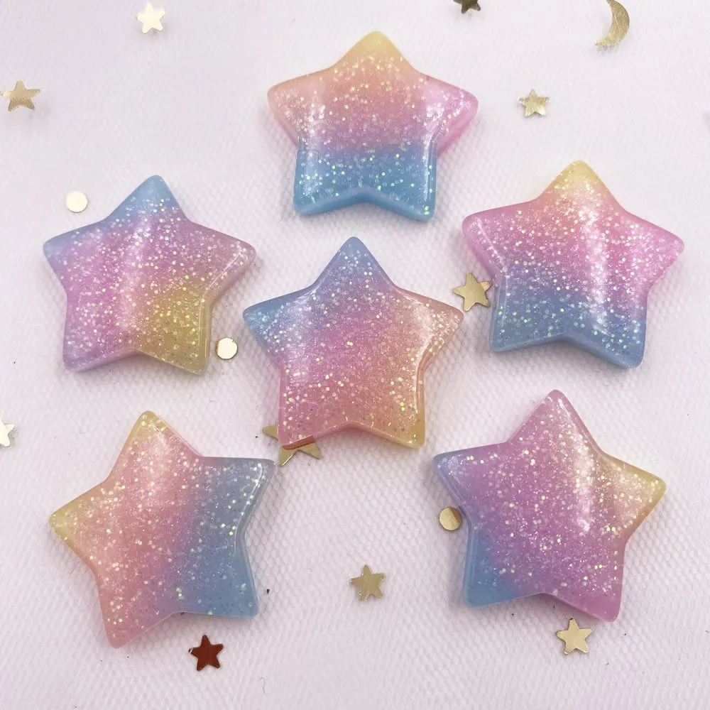 10PCS Glitter Kawaii Resin Col - огляд і ціна Star Flat Back