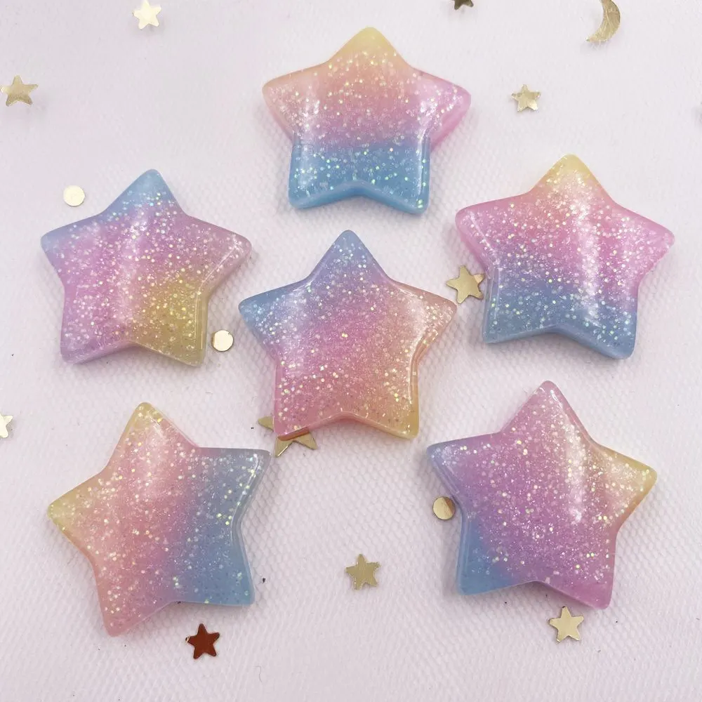 10PCS Glitter Kawaii Resin Col - огляд і ціна Star Flat Back