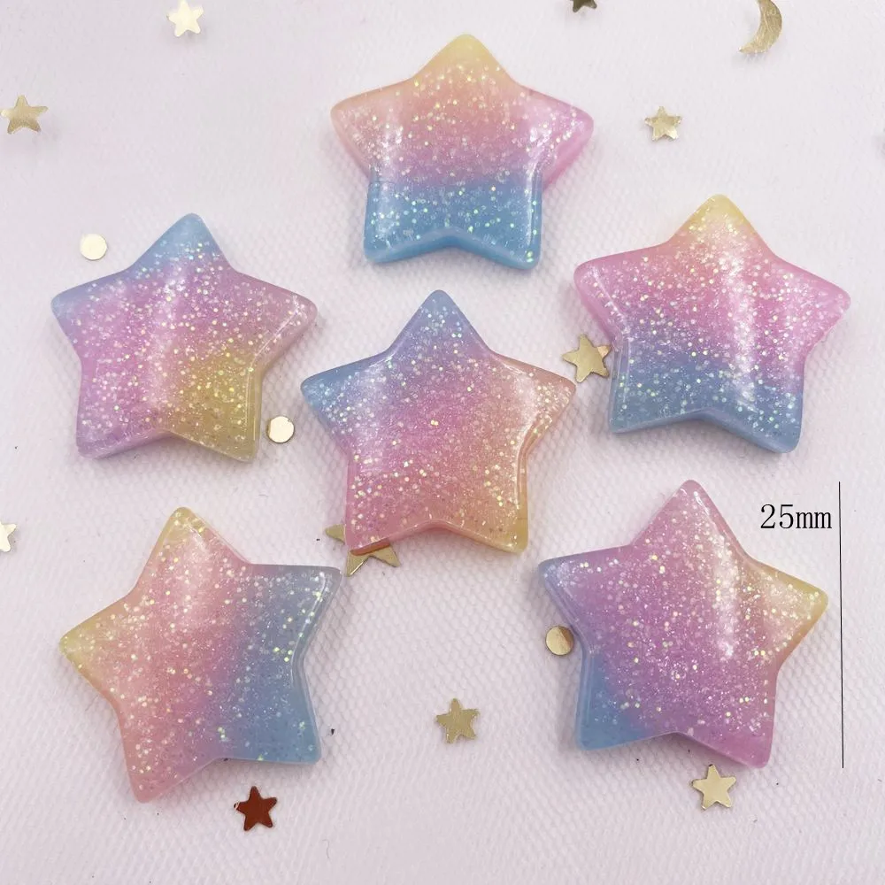 10PCS Glitter Kawaii Resin Col - огляд і ціна Star Flat Back