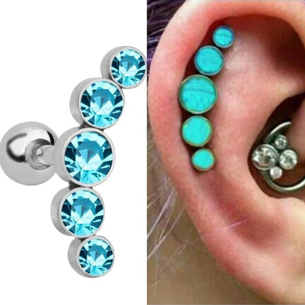 1Pcs Fashion 16G Crystal Gem O - огляд і ціна Body Jewelry Earrings