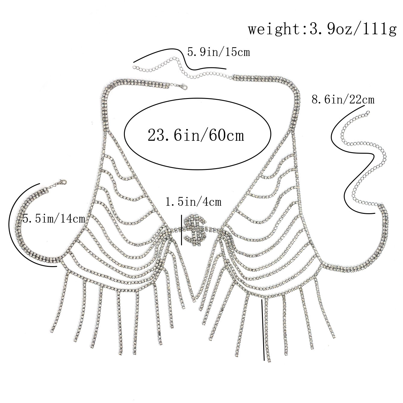 1 USD tassel chest chain, wome - огляд і ціна Body Jewelry Chest