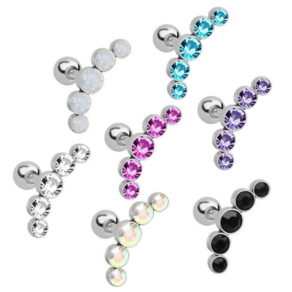 1Pcs Fashion 16G Crystal Gem O - огляд і ціна Body Jewelry Earrings