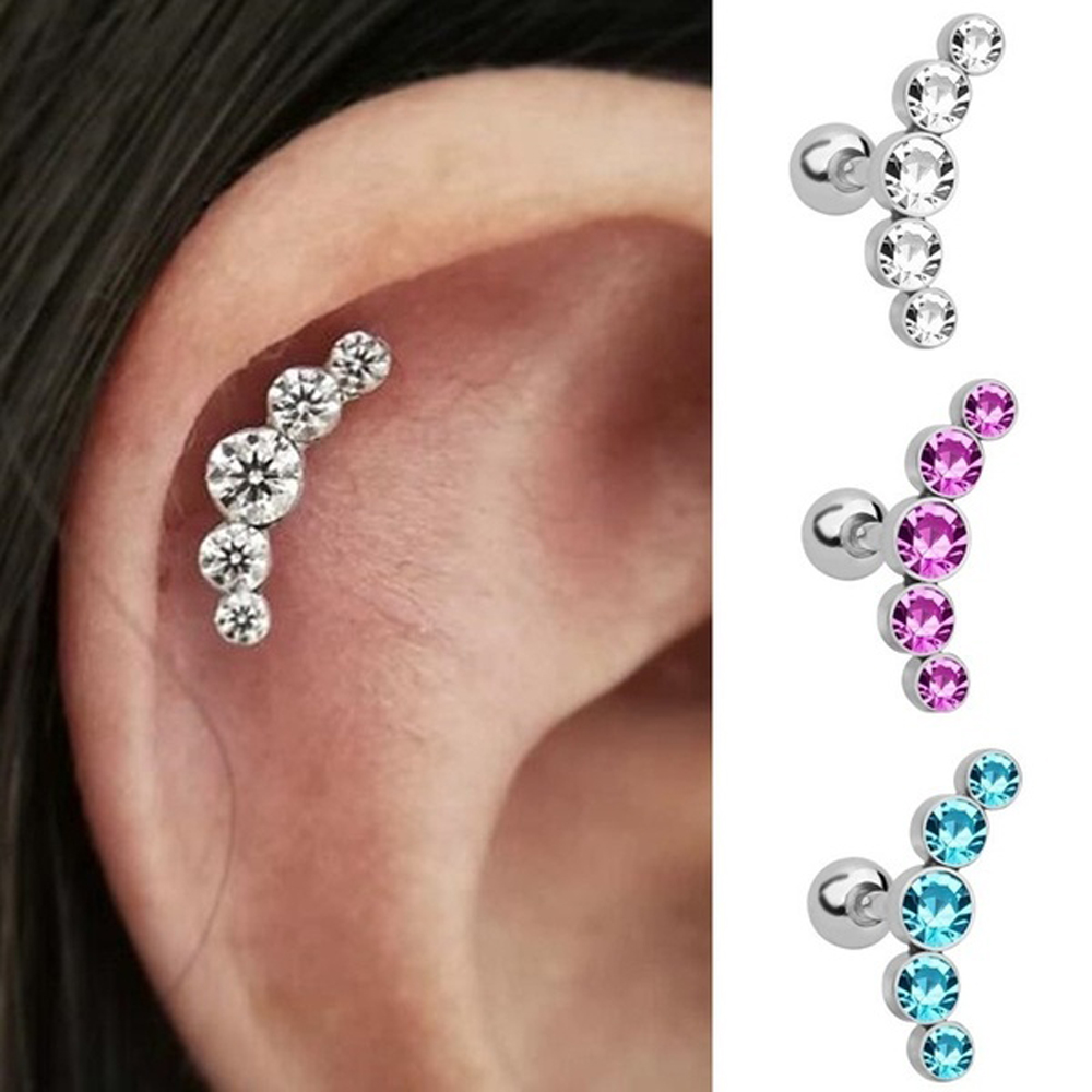 1Pcs Fashion 16G Crystal Gem O - огляд і ціна Body Jewelry Earrings