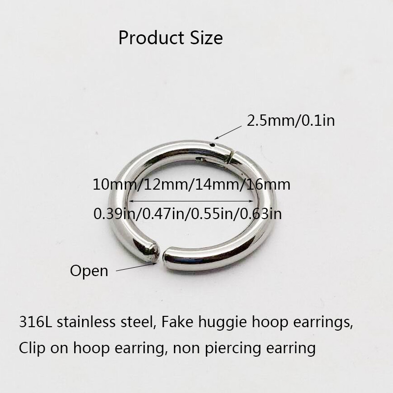 2/6Pcs Fake Huggie Hoop Earrin - огляд і ціна Body Jewelry Earrings