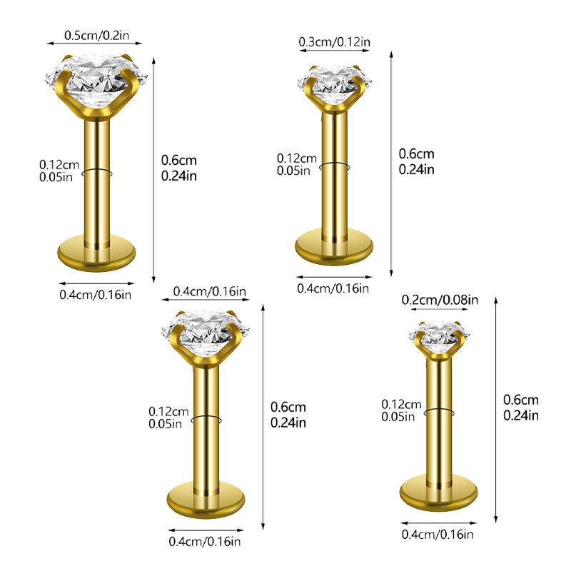 10Pcs/Lot 16G Stainless Steel  - огляд і ціна Body Jewelry Earrings