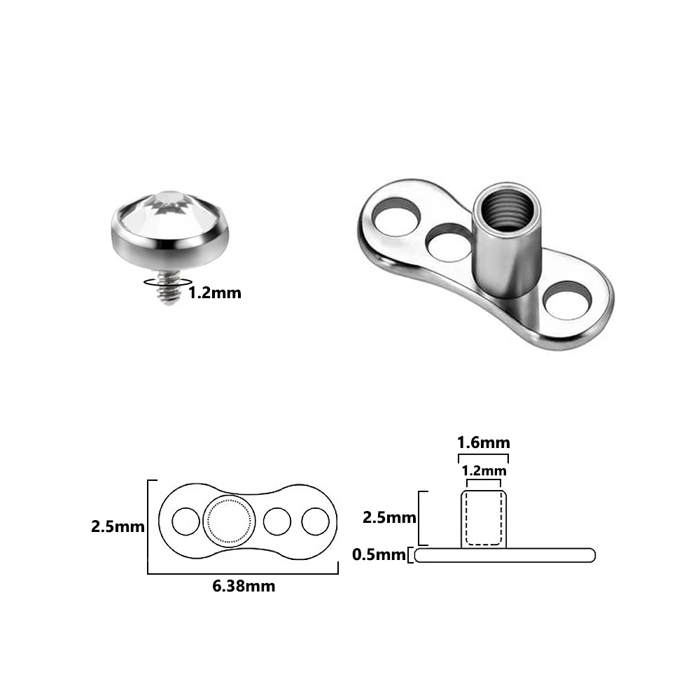 9PCS-1PC Surgical Steel Skin D - огляд і ціна Body Jewelry Implants