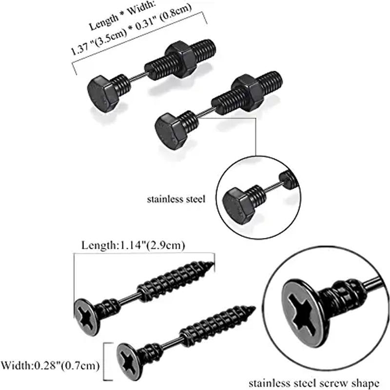 2-3 Pairs Punk Pointed Screw B - огляд і ціна Body Jewelry Changing Kit