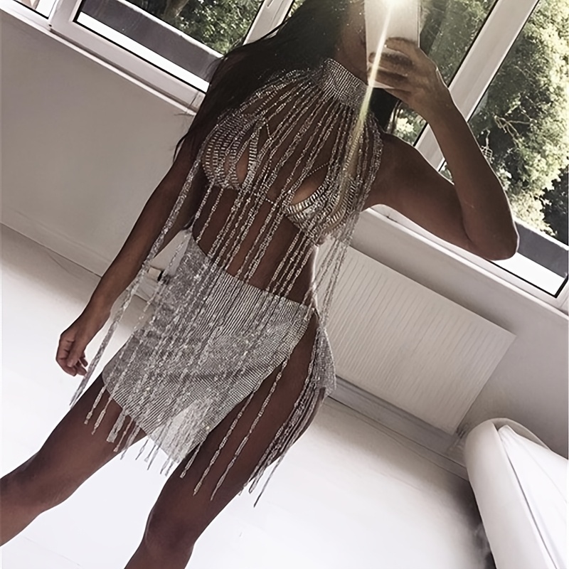 Sexy Rhinestone Bra Body Chain - огляд і ціна Body Jewelry Chest