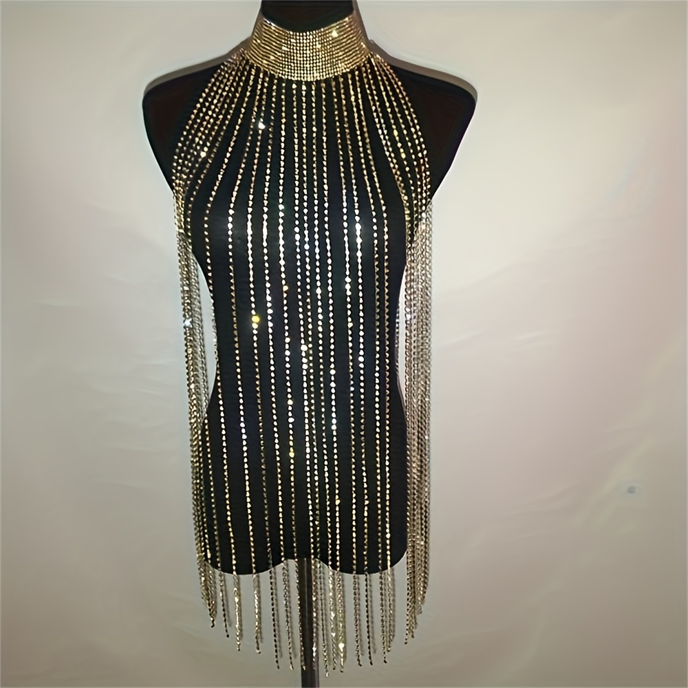 Sexy Rhinestone Bra Body Chain - огляд і ціна Body Jewelry Chest
