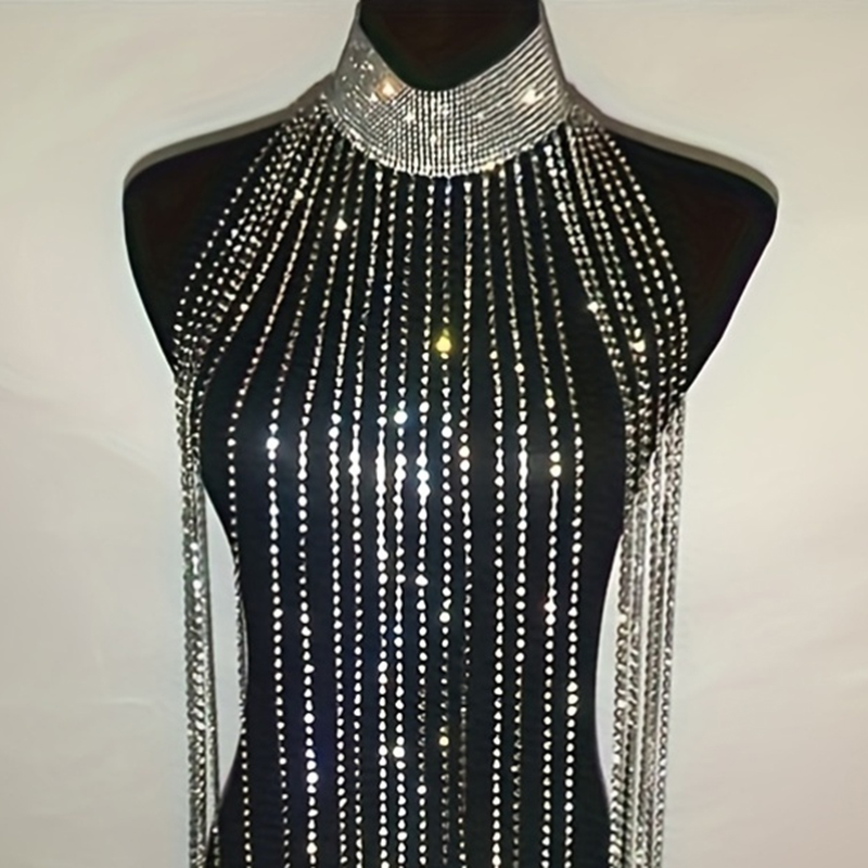 Sexy Rhinestone Bra Body Chain - огляд і ціна Body Jewelry Chest
